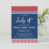Invitation Rouge Blanc Bleu Juillet 4 Fête du barbecue du Par (Debout devant)