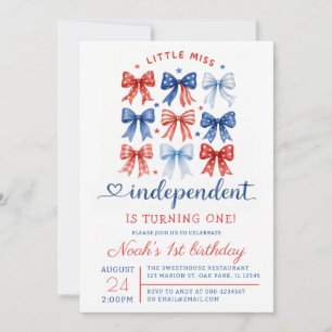 Invitation Rouge Blanc Bleu Miss Indépendante 1er Anniversair