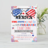 Invitation Rouge Blanc Bleu Patriotique Petit Crampon (Debout devant)