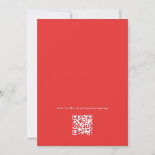 Invitation Rouge Blanc Bleu Plaisir 4 Juillet Drapeau QR Code (Dos)