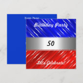 Invitation Rouge Blanc Bleu Toute fête ou événement (Devant / Derrière)