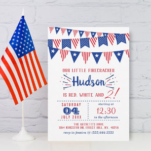 Invitation Rouge, Blanc & Deux ! 4 juillet fête du 2e anniver