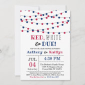 Invitation Rouge, Blanc & Due ! baby shower 4 juillet (Devant)