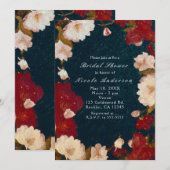 Invitation Rouge & Blanc Élégant Moderne Chic Floral Invitati (Devant / Derrière)