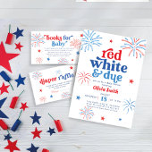 Invitation Rouge blanc et 4 juillet Baby shower