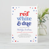 Invitation Rouge blanc et 4 juillet Baby shower (Debout devant)