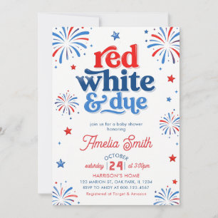 Invitation Rouge Blanc et attendu pour le 4 juillet Baby show