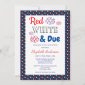 Invitation Rouge, blanc et Baby shower dû (Devant)