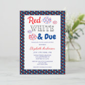 Invitation Rouge, blanc et Baby shower dû (Debout devant)