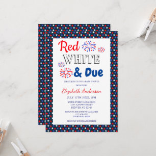 Invitation Rouge, blanc et Baby shower dû