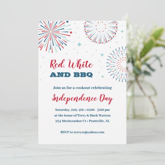 Invitation Rouge, Blanc et BBQ (Debout devant)