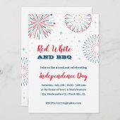 Invitation Rouge, Blanc et BBQ (Devant / Derrière)