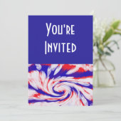 Invitation rouge blanc et bleu (Debout devant)