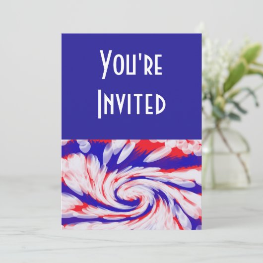 Invitation rouge blanc et bleu (Debout devant)