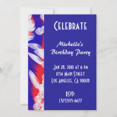 Invitation rouge blanc et bleu (Dos)