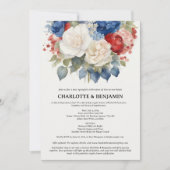 Invitation Rouge blanc et bleu 4 juillet douche à deux (Devant)