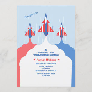 Invitation Rouge Blanc et Bleu de l'Armée de l'Air Accueil à