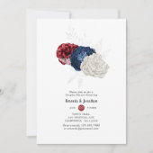 Invitation Rouge Blanc et Bleu Fête du 4 juillet Couple Showe (Devant)