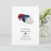 Invitation Rouge Blanc et Bleu Fête du 4 juillet Couple Showe (Debout devant)