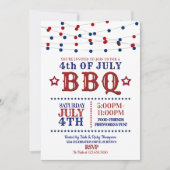 Invitation Rouge, Blanc et Bleu Feu 4 juillet (Devant)