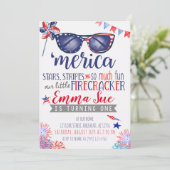 Invitation Rouge Blanc et Bleu Patriotique Petit Crampon (Debout devant)