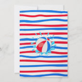 Invitation Rouge Blanc et Bleu Splish Splash Toboggan Anniver (Dos)