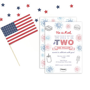 Invitation Rouge Blanc et Deux Cookout 2e Anniversaire