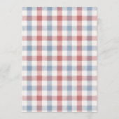 Invitation Rouge Blanc et Deux Gingham 2e Anniversaire (Dos)