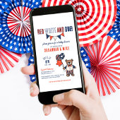 Invitation Rouge, blanc et dû | Baby shower d'été