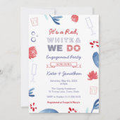 Invitation Rouge Blanc Et Nous Faisons Fête de douche de fia (Devant)