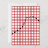 Invitation Rouge Blanc Gingham Classique Fourmis BBQ Pique-Ni (Dos)