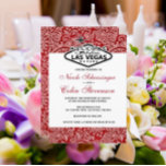 Invitation Rouge Blanc Noir Damask Elegant Mariage Las Vegas<br><div class="desc">Moderne chic mais avec un style rétro de l'enseigne las vegas bienvenue. Tous les textes par défaut peuvent être entièrement customisés avec vos propres mots, et vous pouvez également modifier les polices, les tailles, le placement de texte et les couleurs du texte. Pour modifier le texte uniquement, utilisez l'option personnaliser....</div>