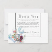 INVITATION ROUGE BLANC & ORANGE FLORAL ÉLÉGANT MERCI (Devant)