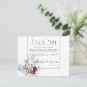 INVITATION ROUGE BLANC & ORANGE FLORAL ÉLÉGANT MERCI (Debout devant)