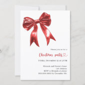 Invitation Rouge blanc QR code Noël (Devant)