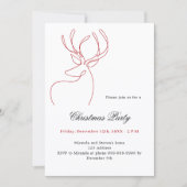 Invitation Rouge blanc rennes abstraits fête de Noël moderne (Devant)
