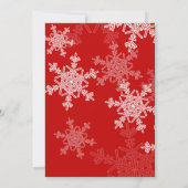 Invitation Rouge blanc Snowflakes minimaliste Mariage de Noël (Dos)