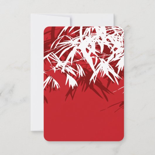 Invitation Rouge & Blanc Zen Bambou Feuille Mariage chinois R (Dos)