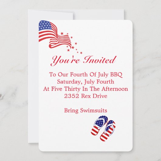 Invitation rouge, blanche et bleue (Devant)