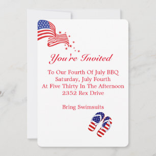 Invitation rouge, blanche et bleue