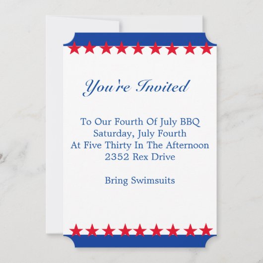 Invitation rouge, blanche et bleue (Devant)