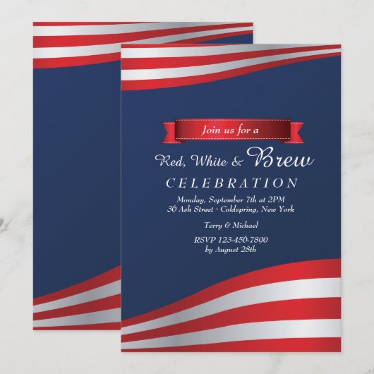 Invitation rouge, blanche et brune (Devant / Derrière)