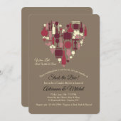 Invitation rouge, blanche et rosée (Devant / Derrière)