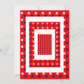 Invitation Rouge Bleu Bleu Quart de Juillet STARS simples (Dos)