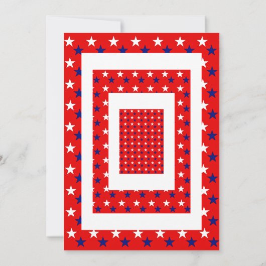 Invitation Rouge Bleu Bleu Quart de Juillet STARS simples (Dos)