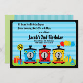 Invitation rouge bleu d'invitations de garçon d'anniversaire (Devant / Derrière)