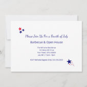 Invitation Rouge Bleu Patriotique Floral 4 Juillet BBQ (Dos)