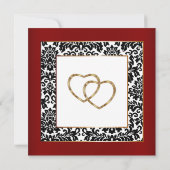 Invitation Rouge bordeaux, blanc et noir (Dos)