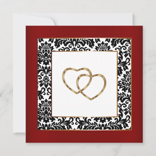 Invitation Rouge bordeaux, blanc et noir (Dos)