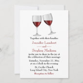 Invitation Rouge Bourgogne Vins Lunettes de mariage (Devant)